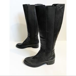 Cole Haan Nike Air Leather Tall Riding Boots Black